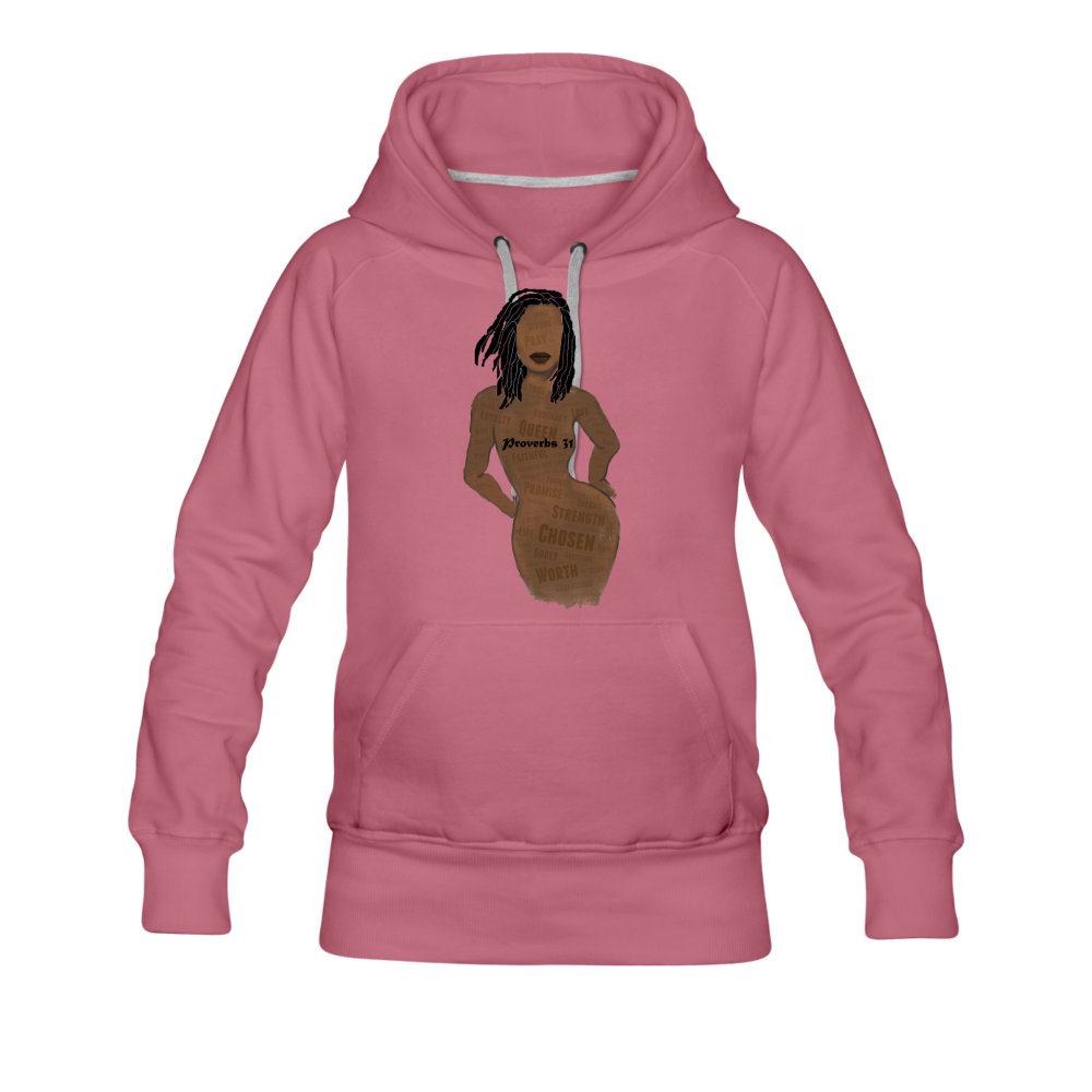 Proverbs 31 Loc Lady Premium Hoodie - mauve