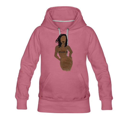 Proverbs 31 Loc Lady Premium Hoodie - mauve