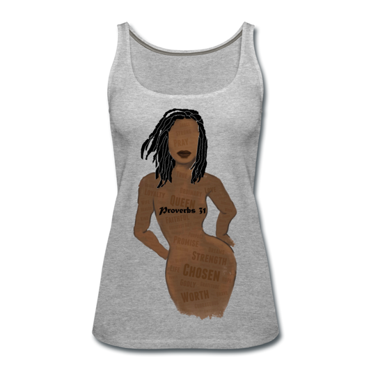 Proverbs 31 Loc Lady Women’s Premium Tank Top - heather gray