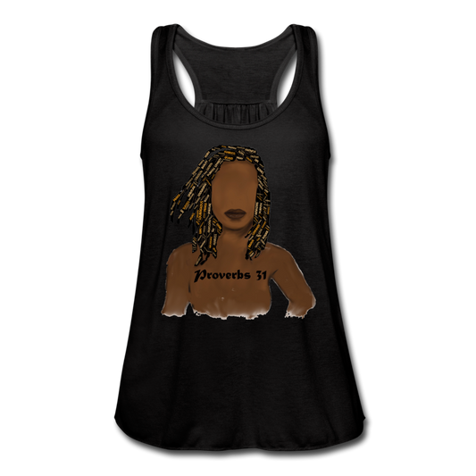 Proverbs 31 Locs Women's Flowy Tank Top - black