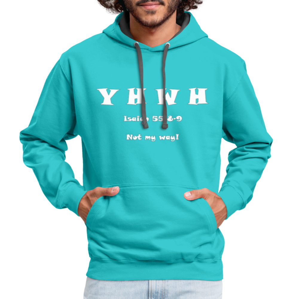 Contrast Hoodie - scuba blue/asphalt