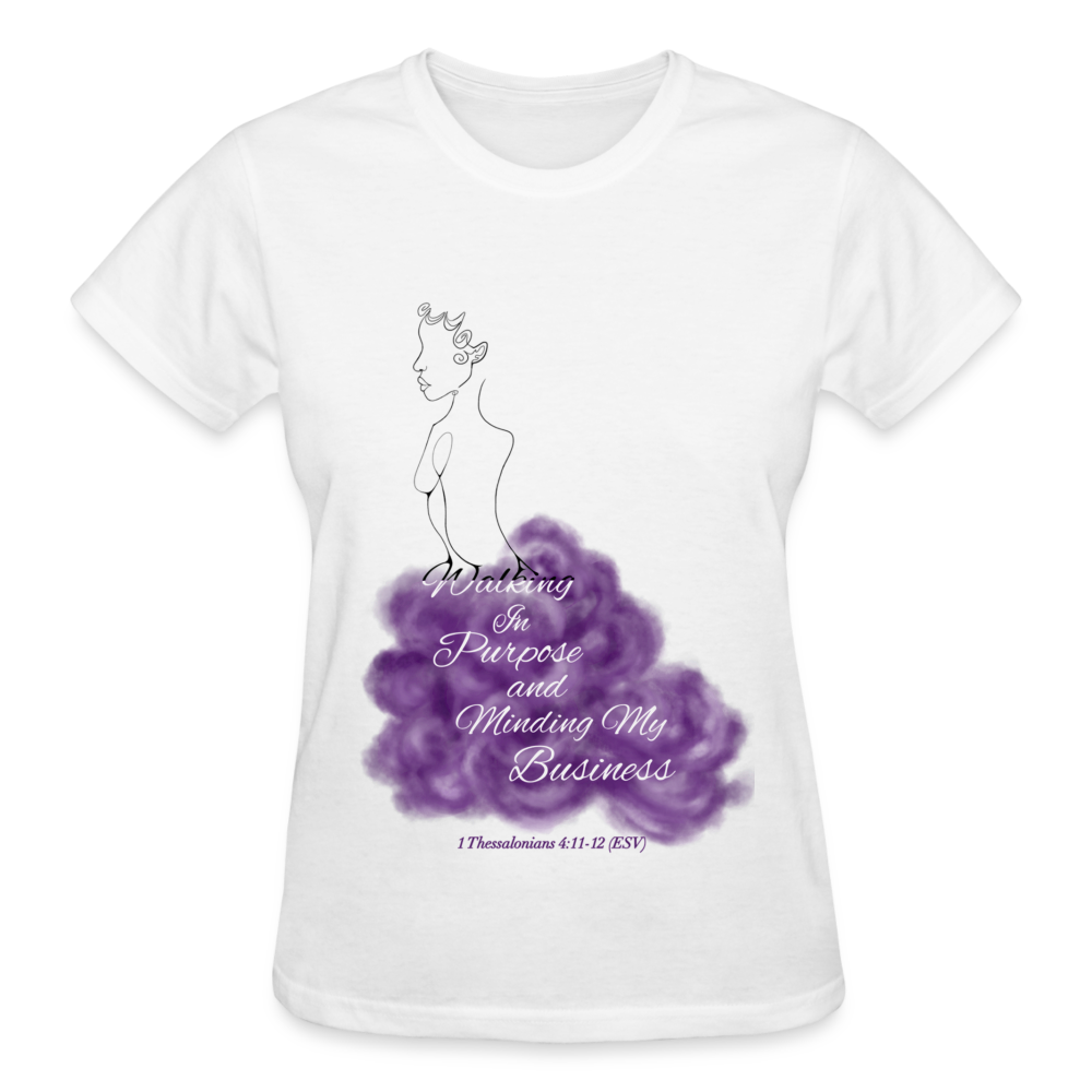 Walking In Purpose/Minding My Business Ultra Cotton Ladies T-Shirt - white