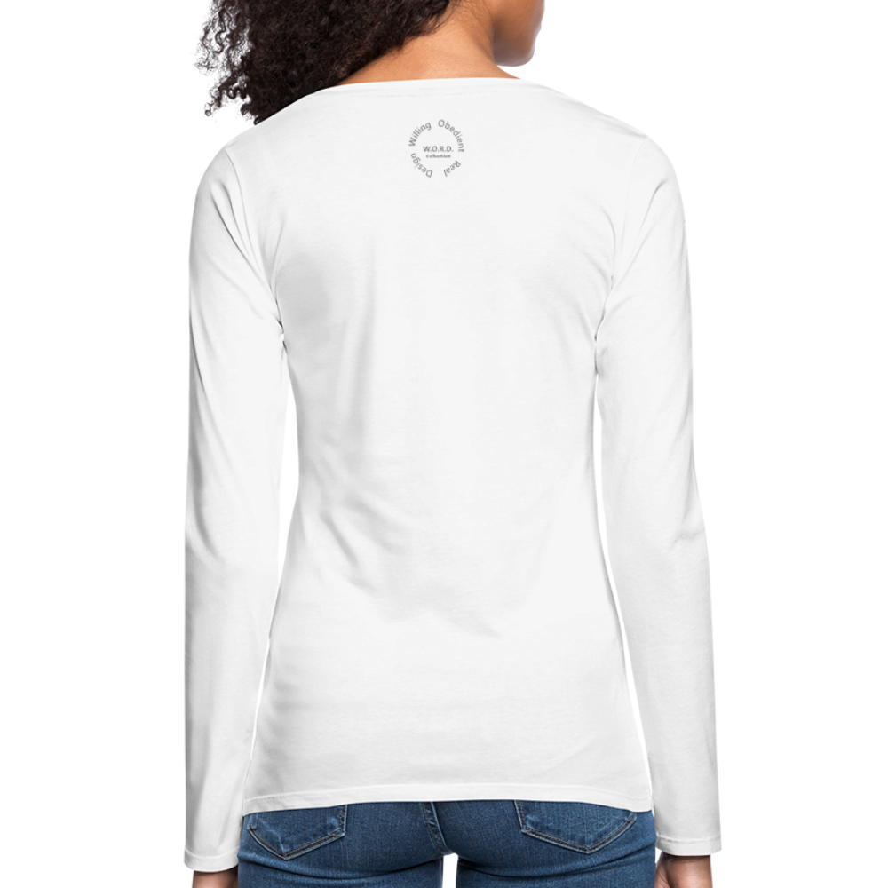 Walking In Purpose/Minding My Business Women's Premium Long Sleeve T-Shirt - white