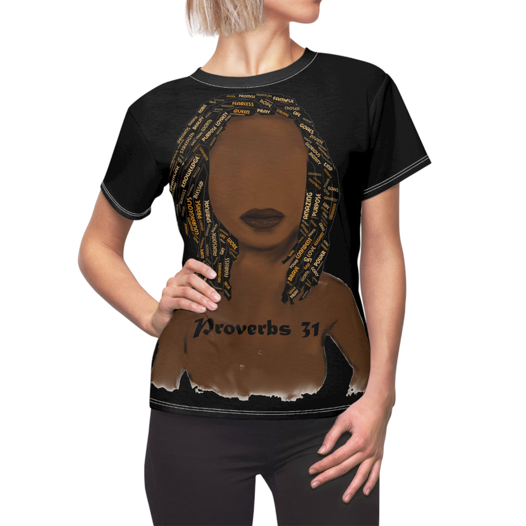 Proverbs 31 Locs Women's Tee (AOP) - Obsidian's LLC
