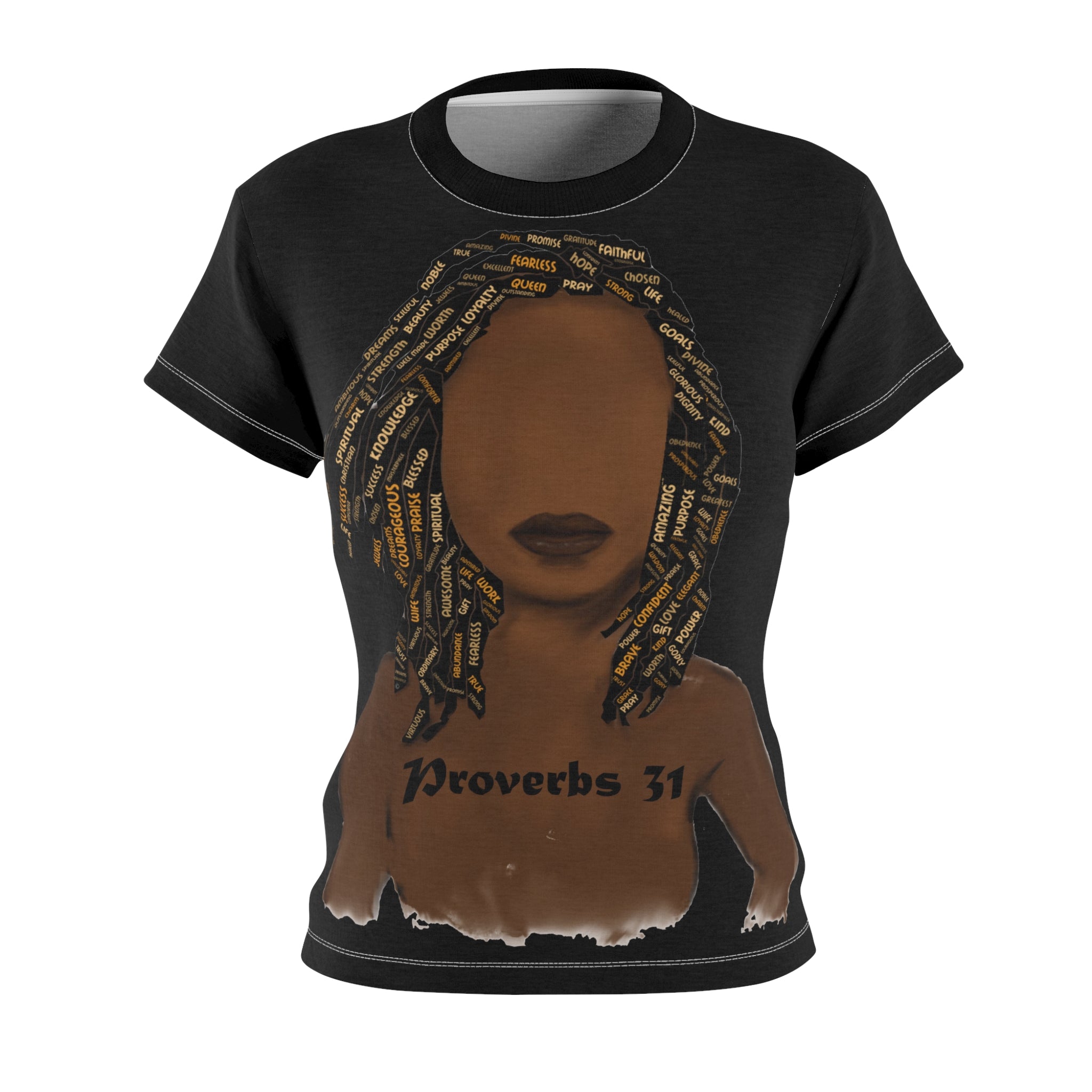 Proverbs 31 Locs Women's Tee (AOP) - Obsidian's LLC