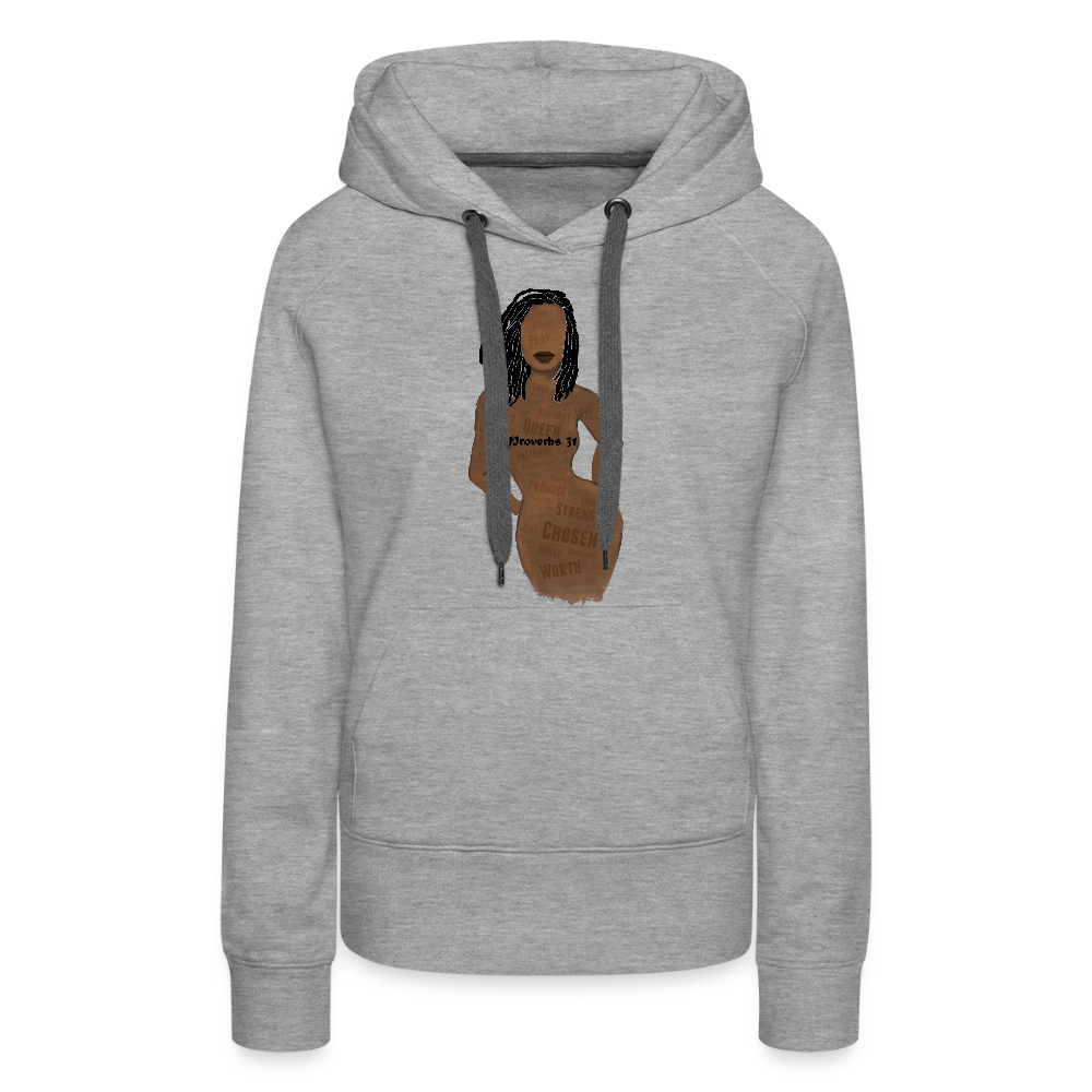 Proverbs 31 Loc Lady Premium Hoodie - heather grey