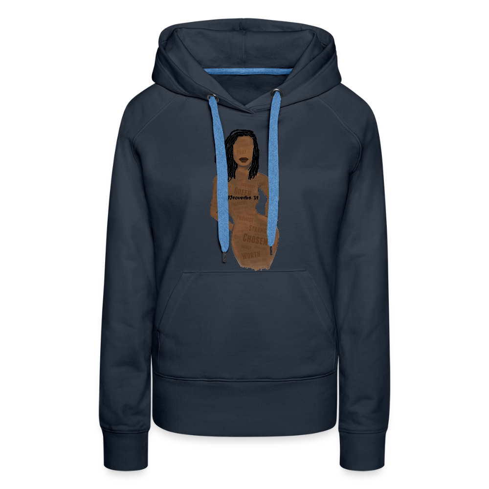 Proverbs 31 Loc Lady Premium Hoodie - navy