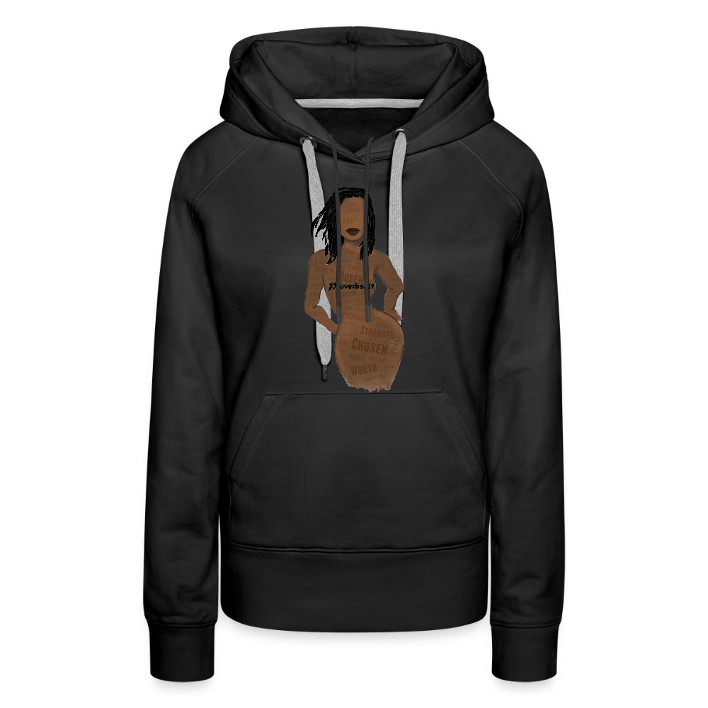 Proverbs 31 Loc Lady Premium Hoodie - black