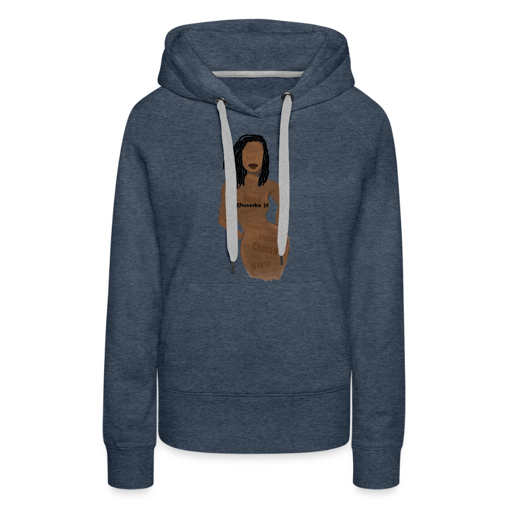 Proverbs 31 Loc Lady Premium Hoodie - heather denim
