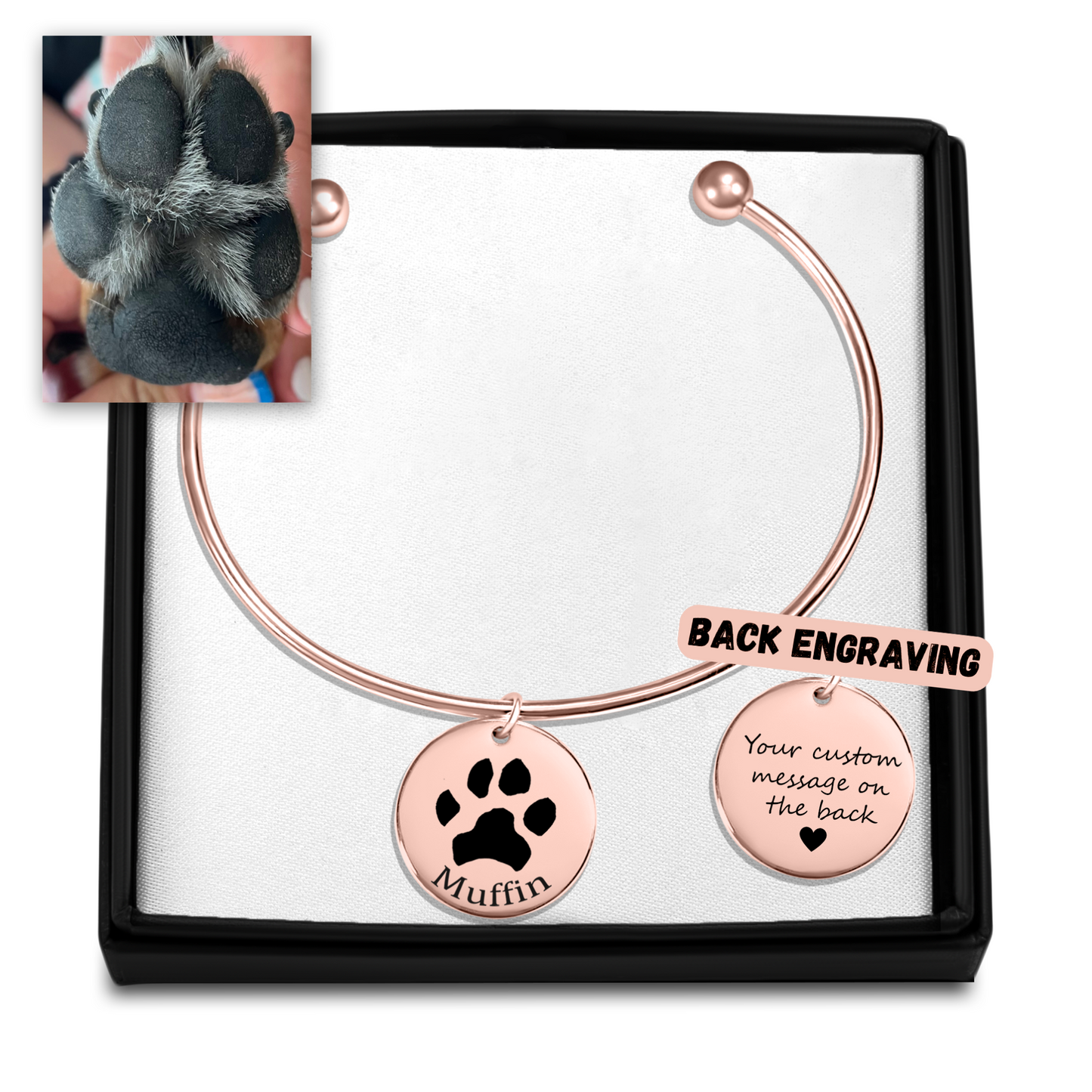 Pawprint Coin Bangle