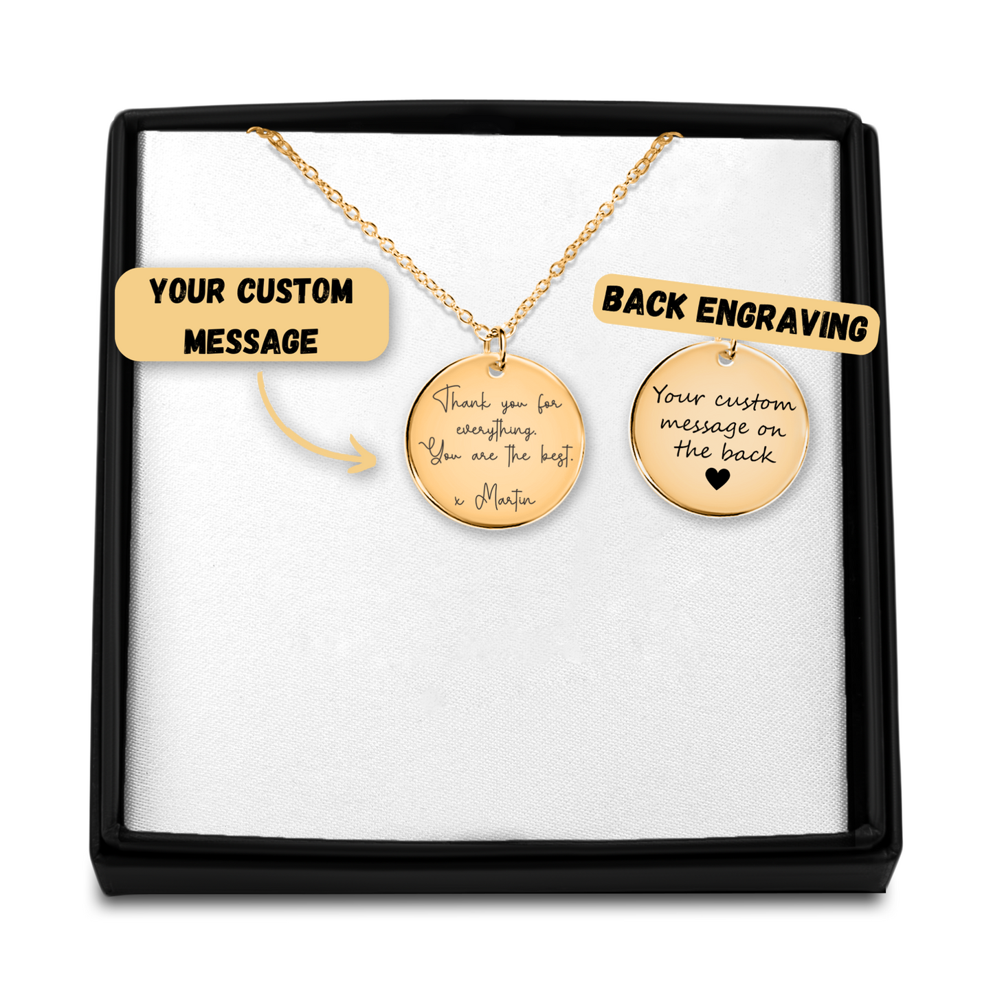 Custom Message Coin Necklace