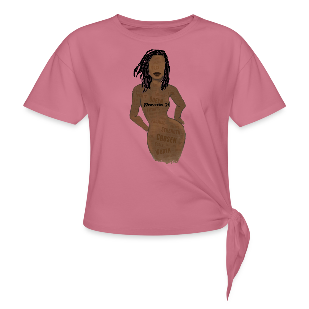 Proverbs 31 Loc Lady Knotted T-Shirt - mauve