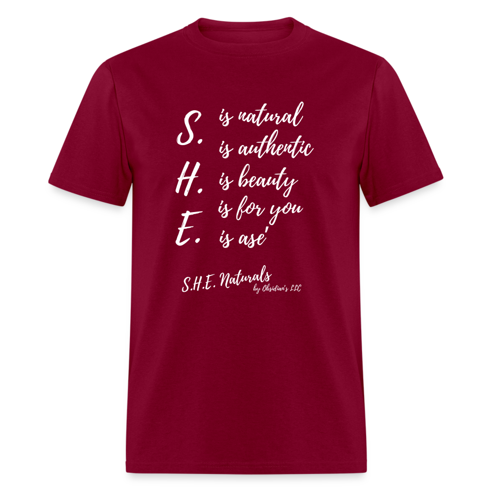 S.H.E. is T-Shirt - burgundy