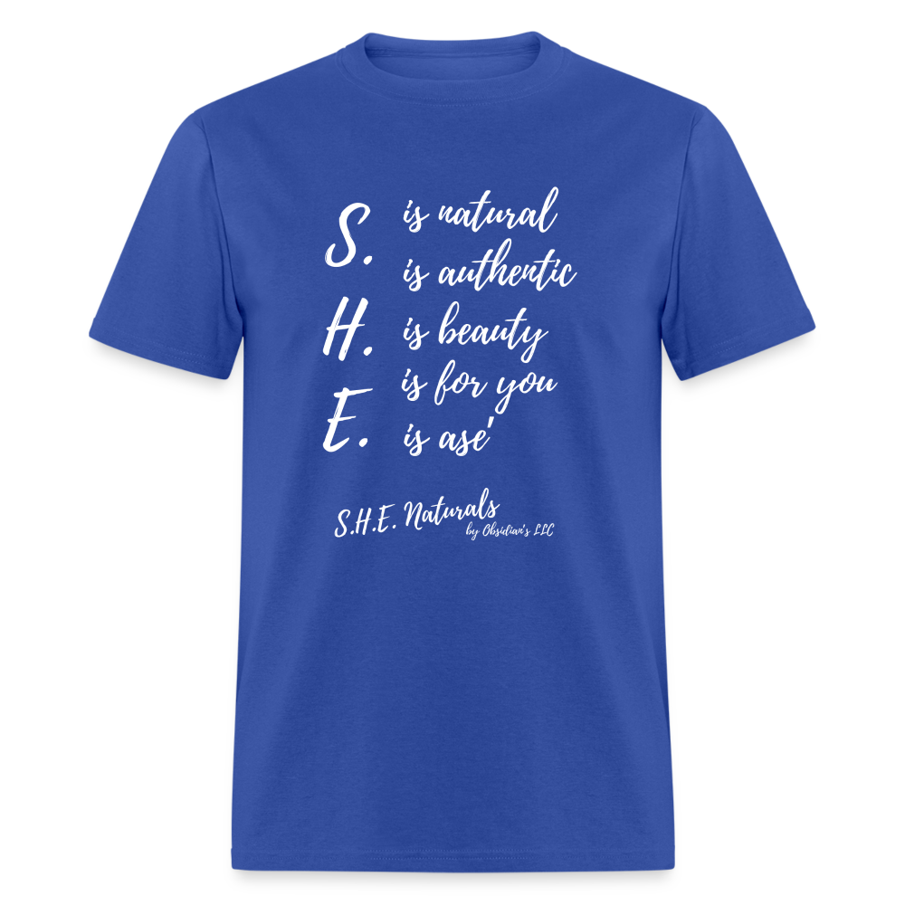 S.H.E. is T-Shirt - royal blue