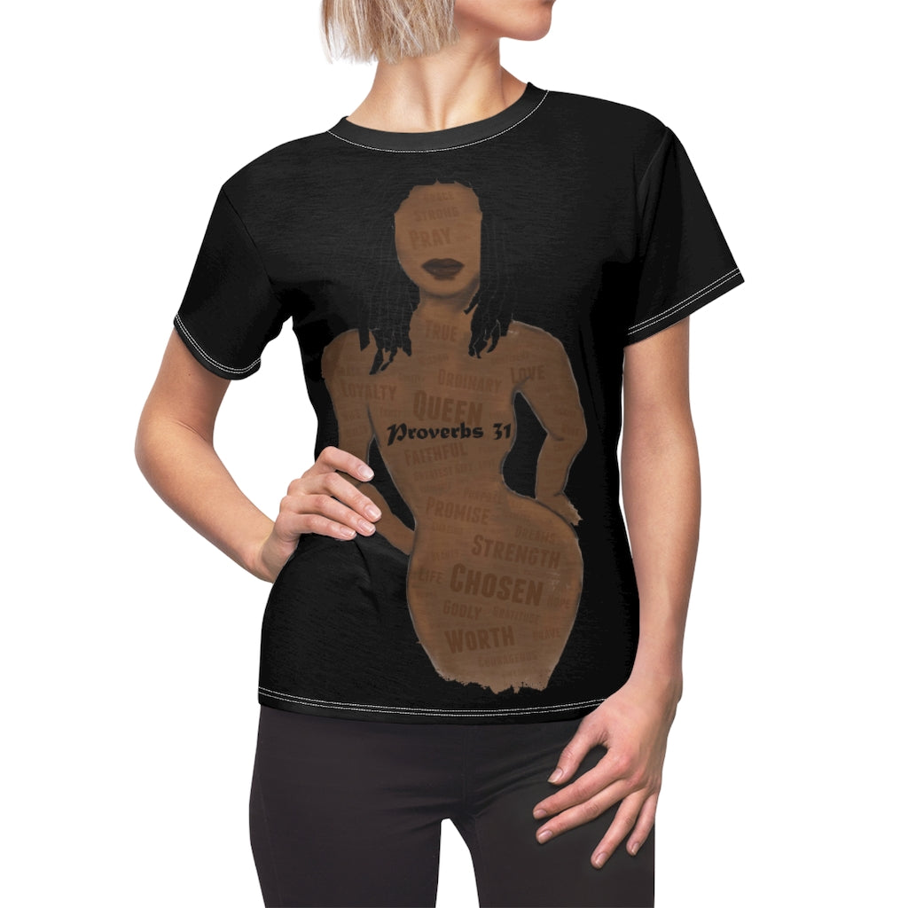 Proverbs 31 Loc Lady Women's Tee (AOP) - Obsidian's LLC
