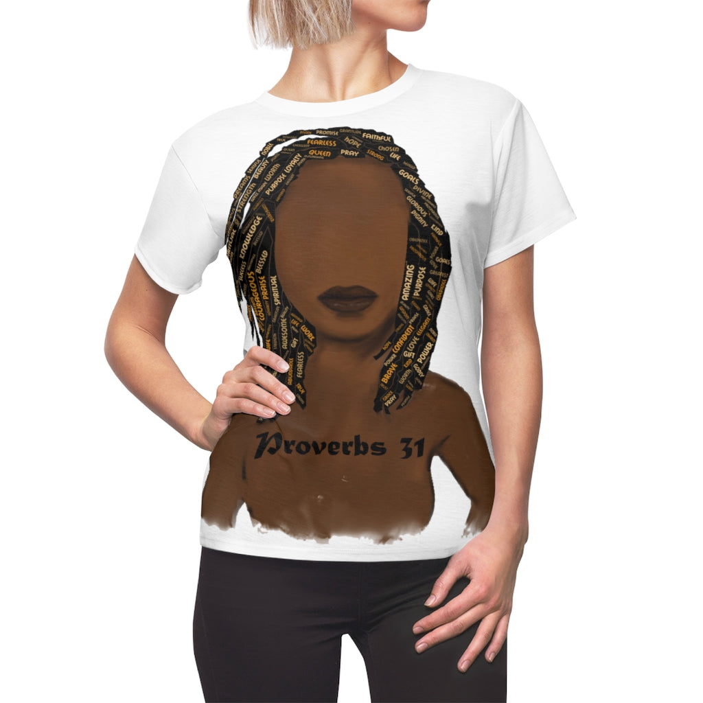 Proverbs 31 Locs Women's Tee (AOP) - Obsidian's LLC