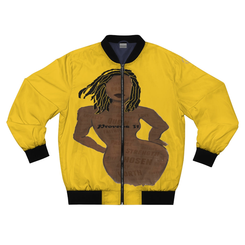 Proverbs 31 Loc Lady Bomber Jacket (AOP) - Obsidian's LLC