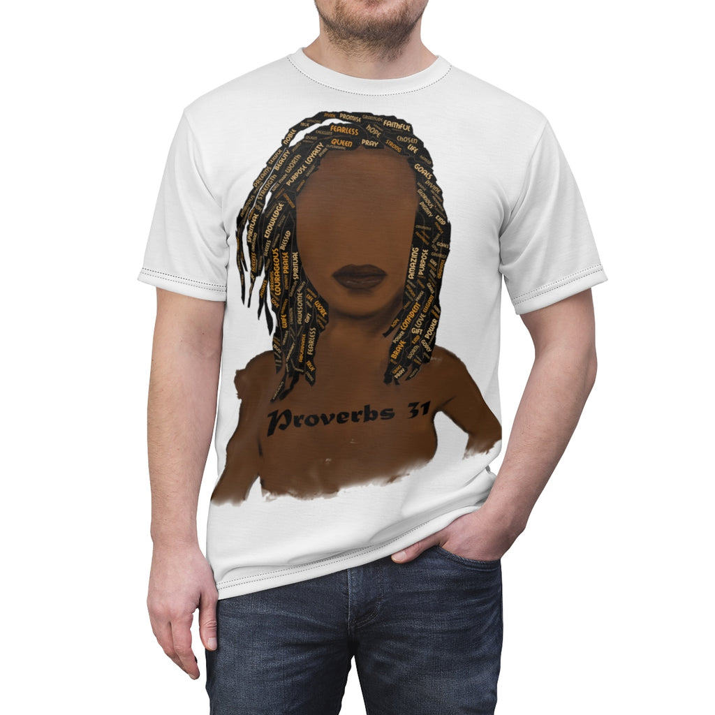 Proverbs 31 Locs T-Shirt (AOP) - Obsidian's LLC