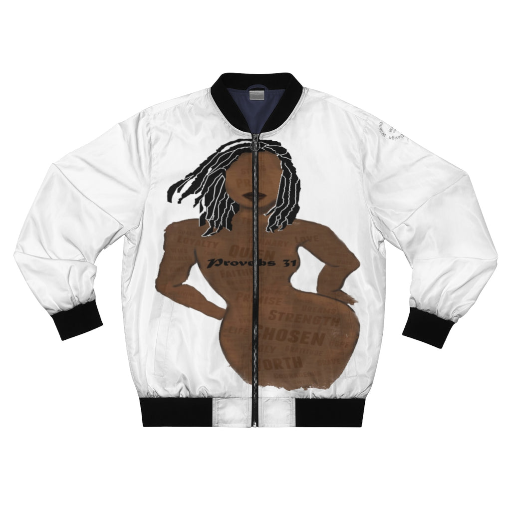 Proverbs 31 Loc Lady Bomber Jacket (AOP) - Obsidian's LLC