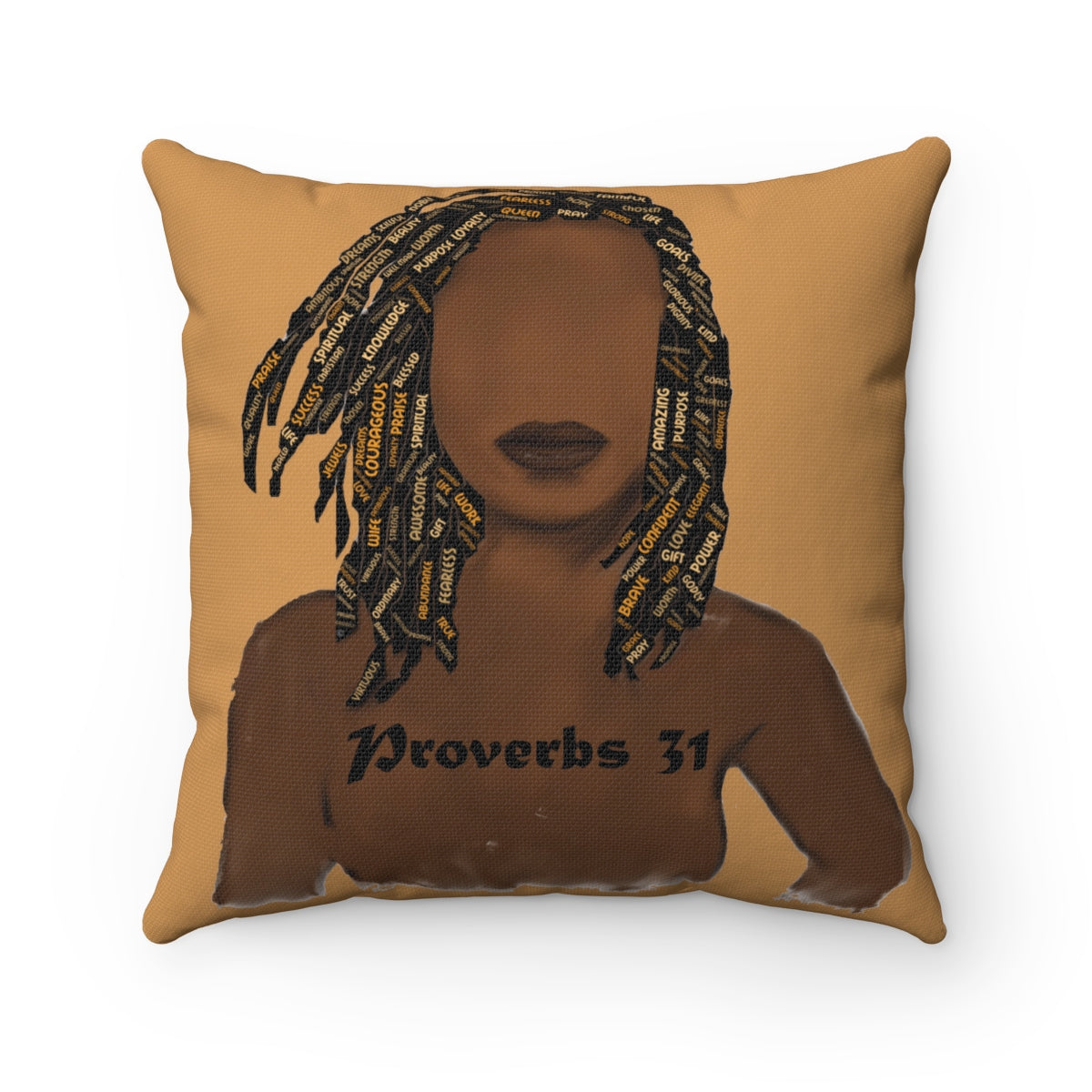 Proverbs 31 Locs Spun Polyester Square Pillow - Obsidian's LLC