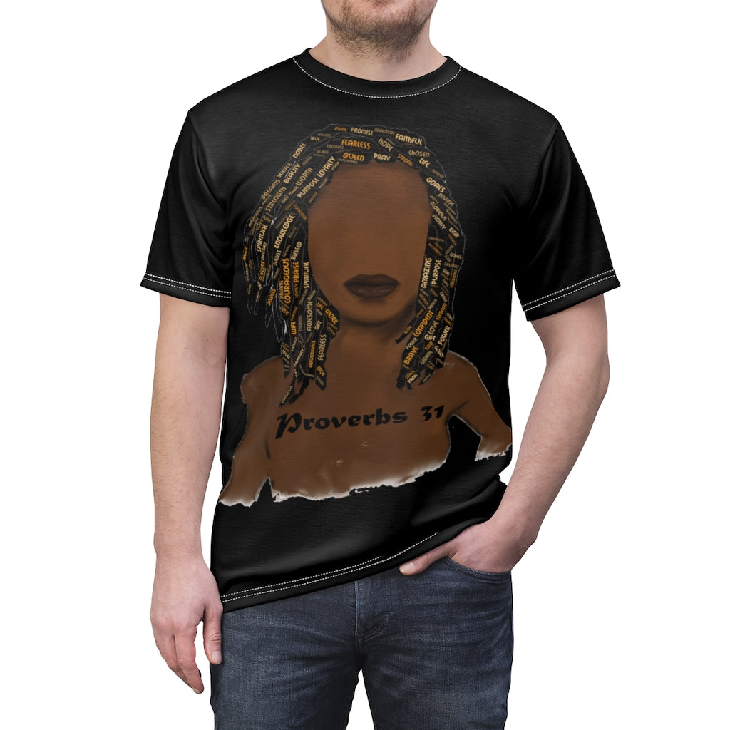 Proverb 31 Locs T-Shirt (AOP) - Obsidian's LLC