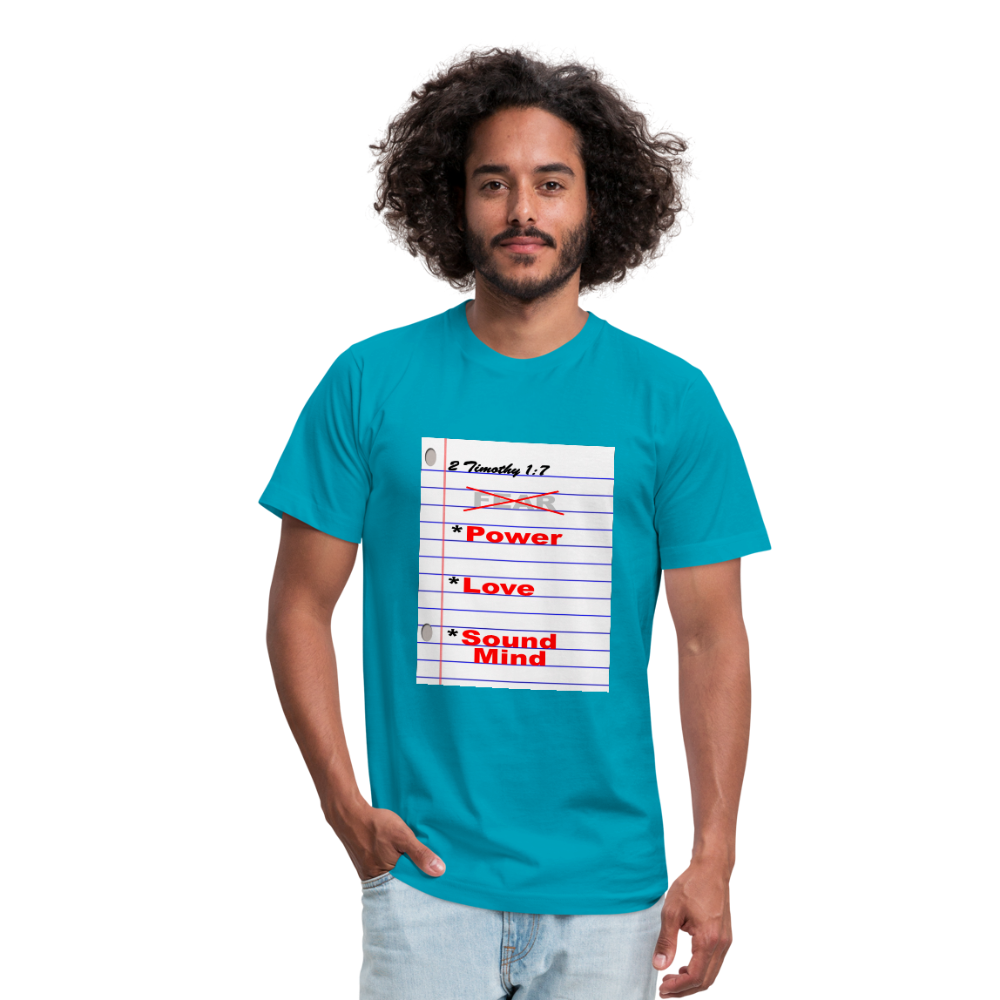 No FEAR Unisex Jersey T-Shirt by Bella + Canvas - turquoise