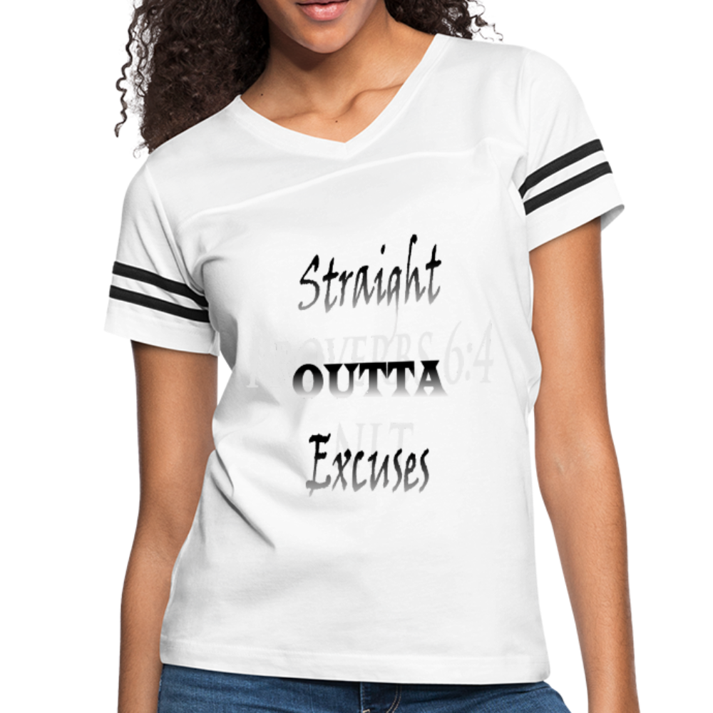 Straight Outta Excuses Vintage Sport T-Shirt - white/black