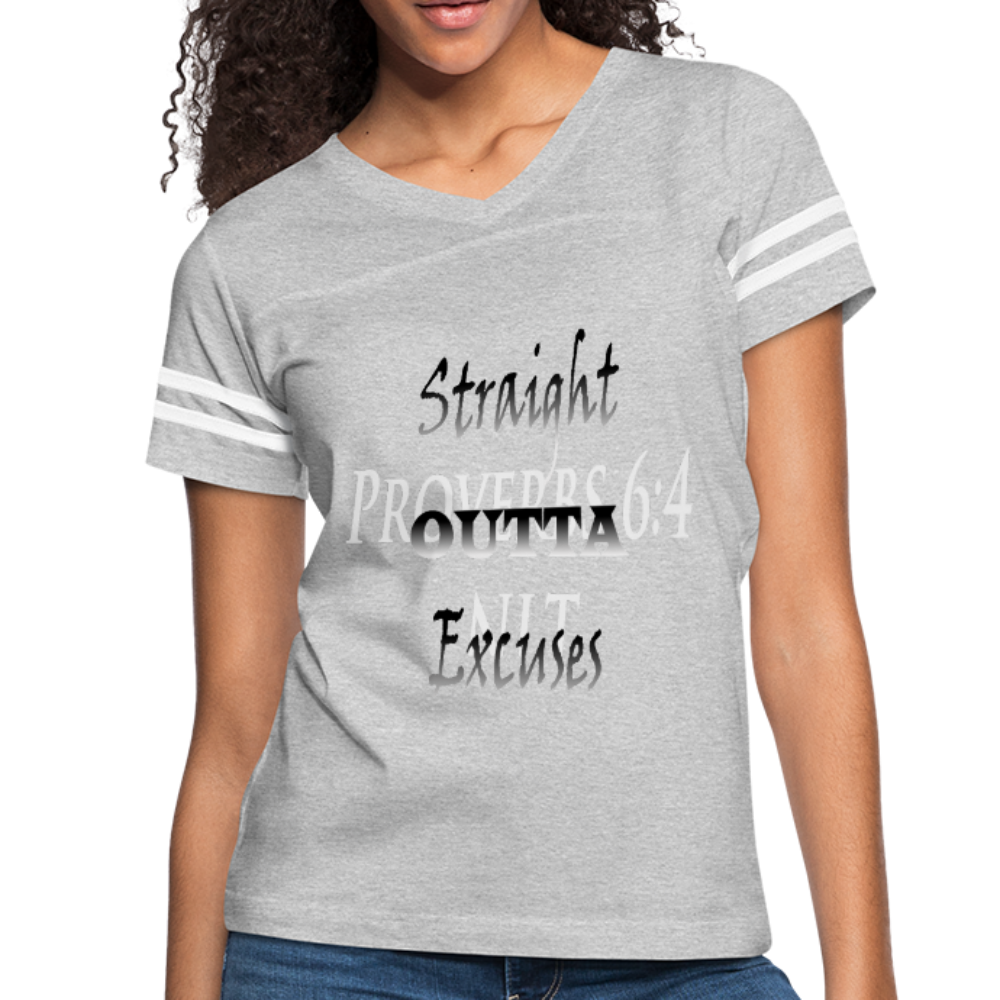 Straight Outta Excuses Vintage Sport T-Shirt - heather gray/white