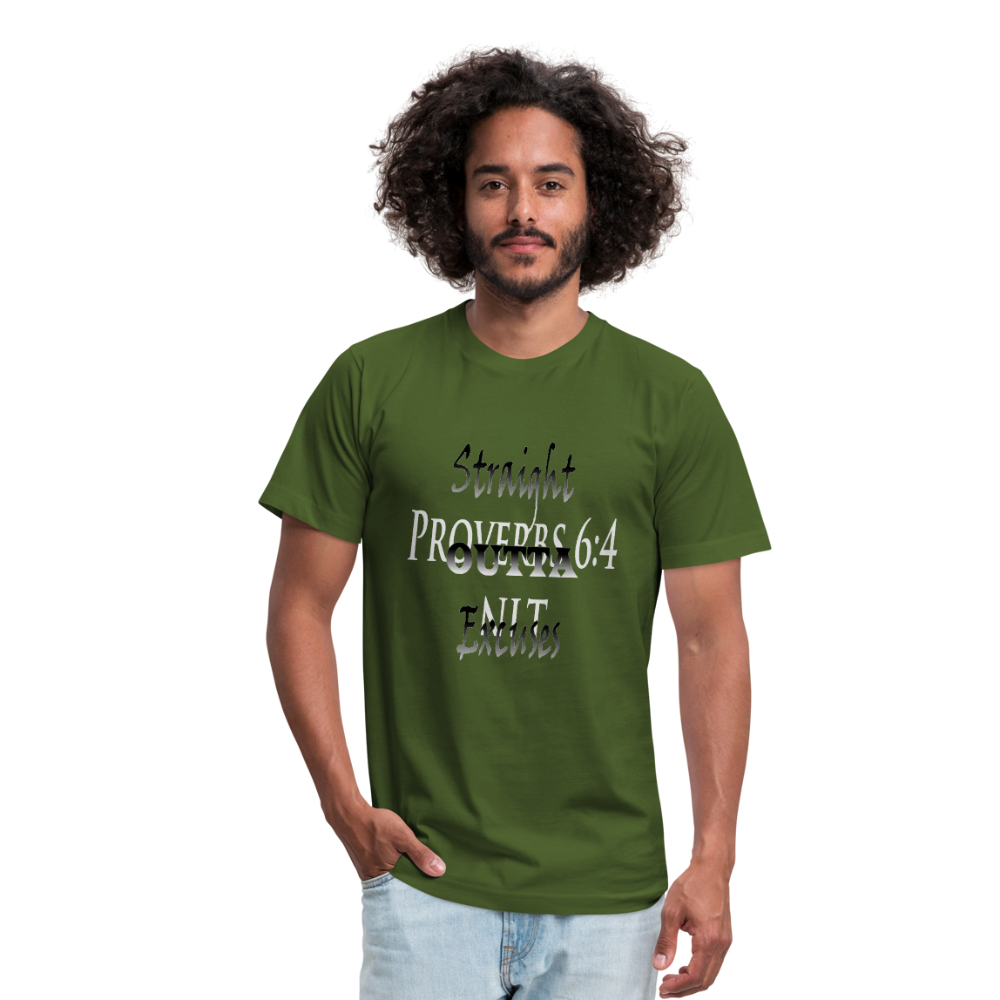 Straight Outta Excuses Unisex Jersey T-Shirt by Bella + Canvas - olive