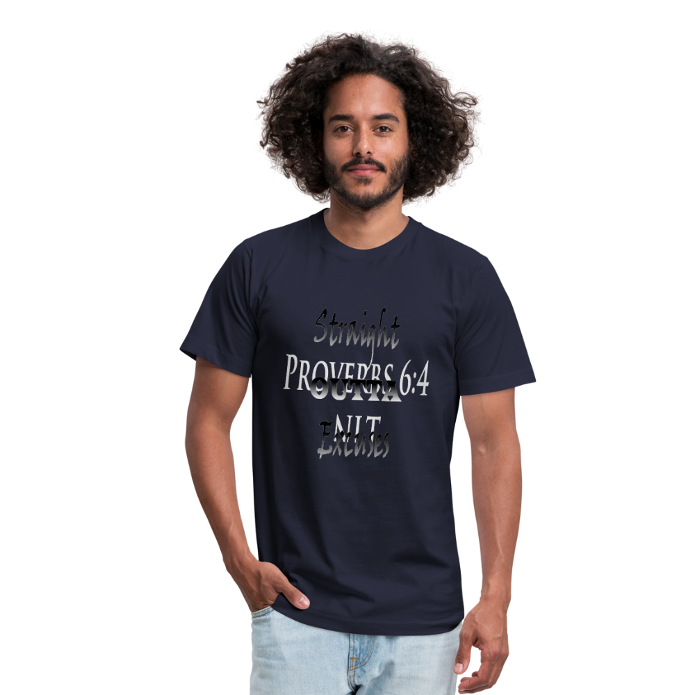 Straight Outta Excuses Unisex Jersey T-Shirt by Bella + Canvas - navy