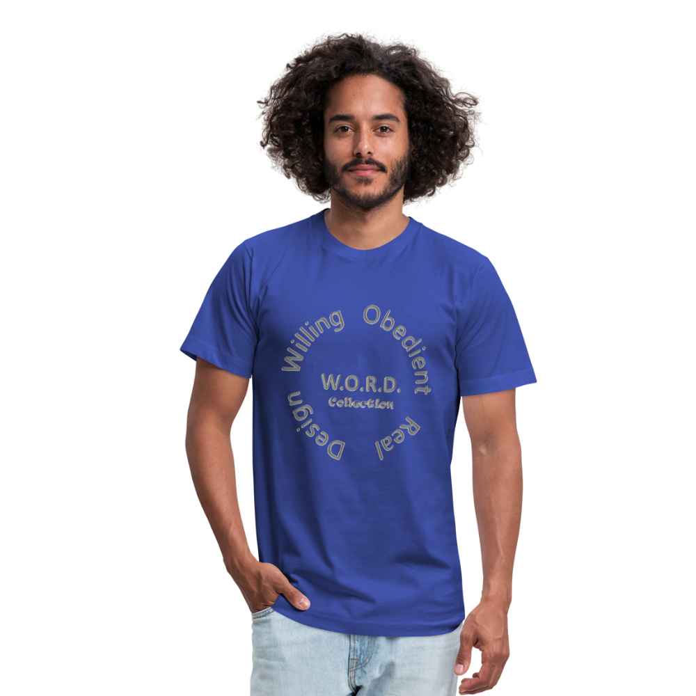 W.O.R.D. Unisex Jersey T-Shirt by Bella + Canvas - royal blue