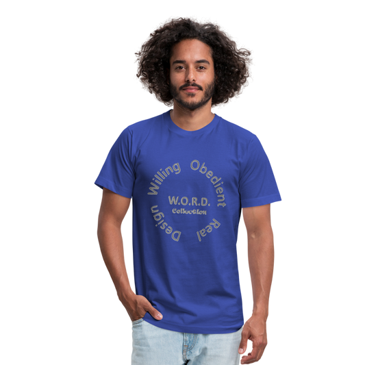 W.O.R.D. Unisex Jersey T-Shirt by Bella + Canvas - royal blue