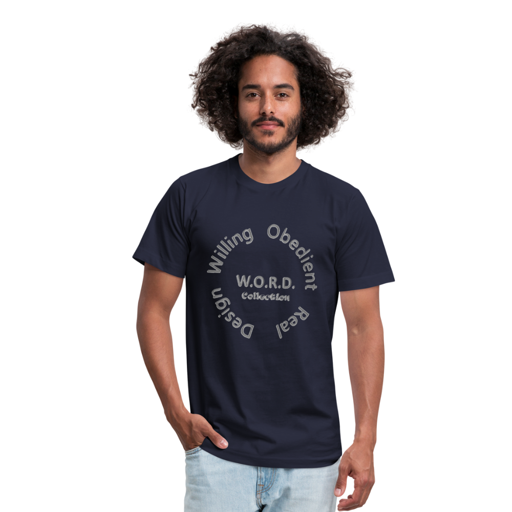 W.O.R.D. Unisex Jersey T-Shirt by Bella + Canvas - navy
