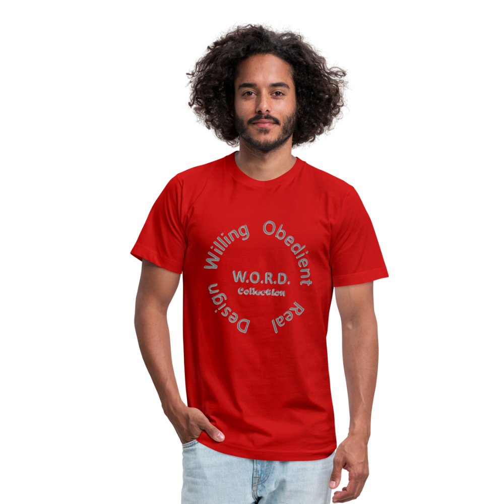 W.O.R.D. Unisex Jersey T-Shirt by Bella + Canvas - red