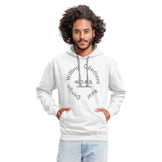 W.O.R.D. Unisex Contrast Hoodie - white/gray