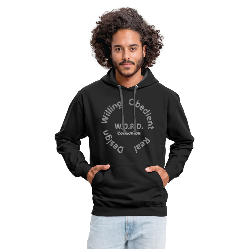 W.O.R.D. Unisex Contrast Hoodie - black/asphalt