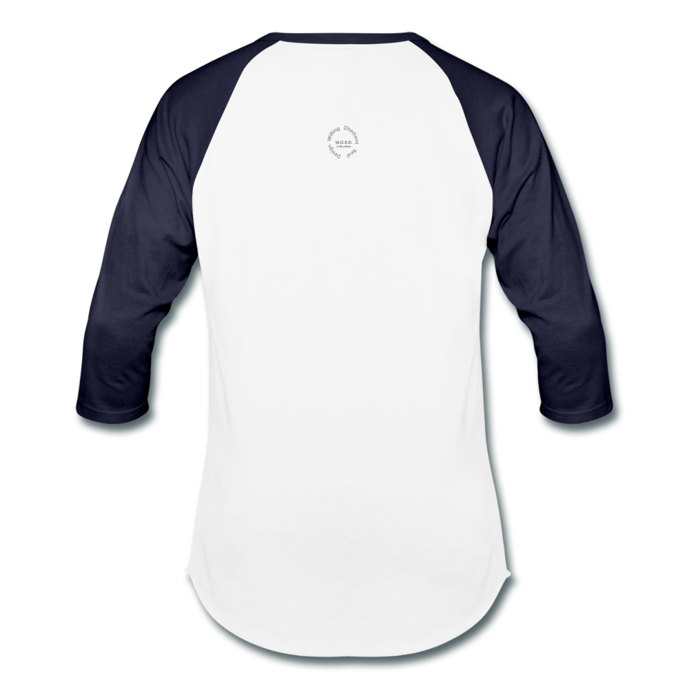 NO FEAR Unisex Baseball T-Shirt - white/navy