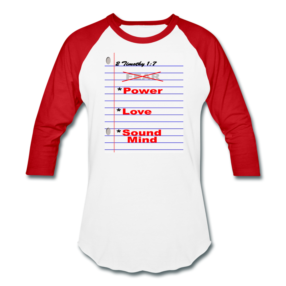NO FEAR Unisex Baseball T-Shirt - white/red