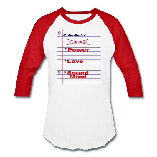 NO FEAR Unisex Baseball T-Shirt - white/red