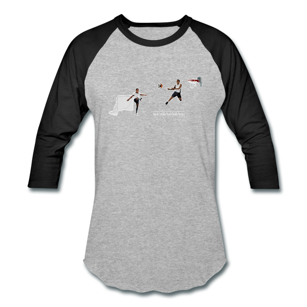 Amari Unisex Baseball T-Shirt - heather gray/black