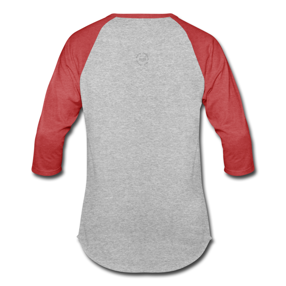 Amari Unisex Baseball T-Shirt - heather gray/red