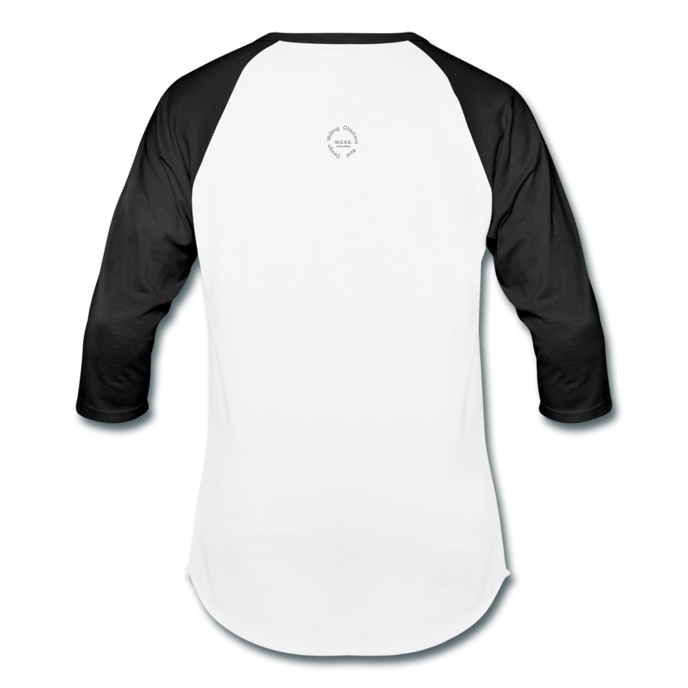 Amari Unisex Baseball T-Shirt - white/black