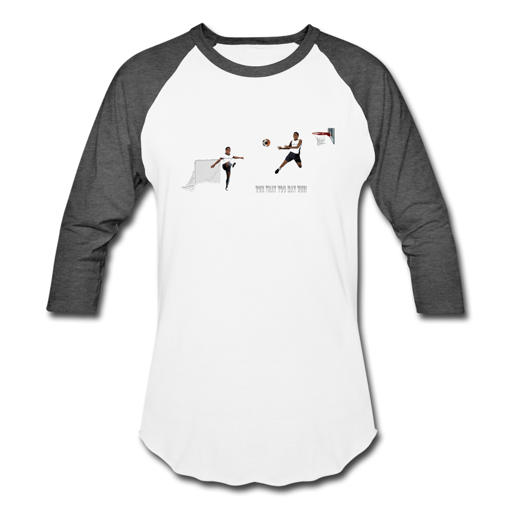 Amari Unisex Baseball T-Shirt - white/charcoal