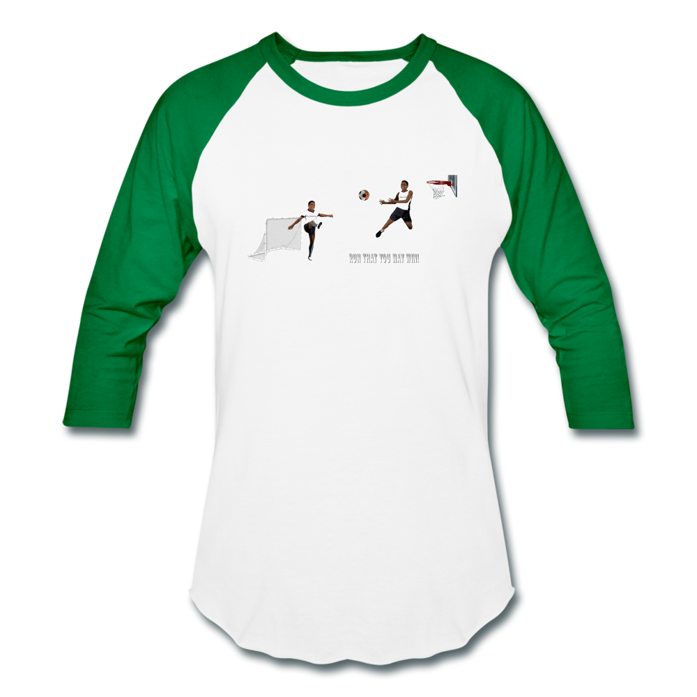Amari Unisex Baseball T-Shirt - white/kelly green