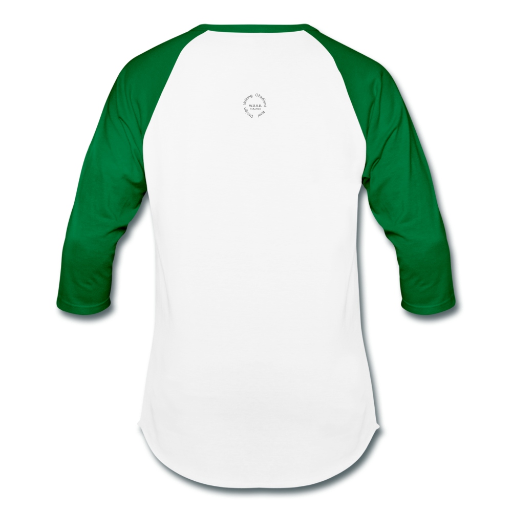 Kingston Unisex Baseball T-Shirt - white/kelly green