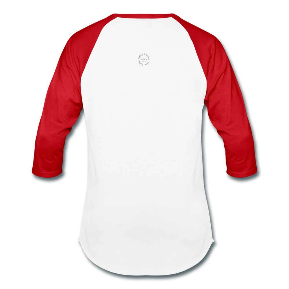 Proverbs 31 Locs Unisex Baseball T-Shirt - white/red