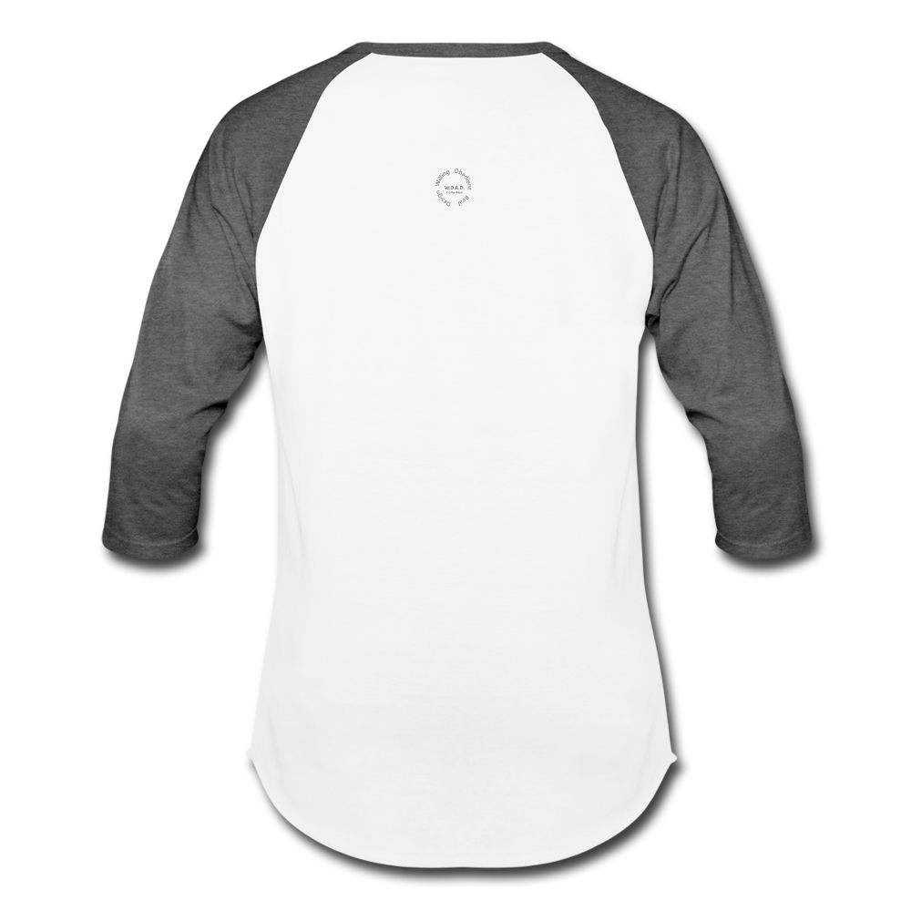 Proverbs 31 Locs Unisex Baseball T-Shirt - white/charcoal
