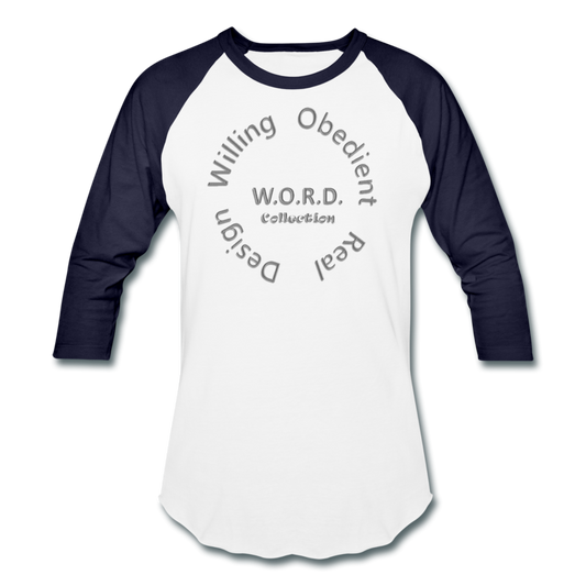 W.O.R.D. Unisex Baseball T-Shirt - white/navy