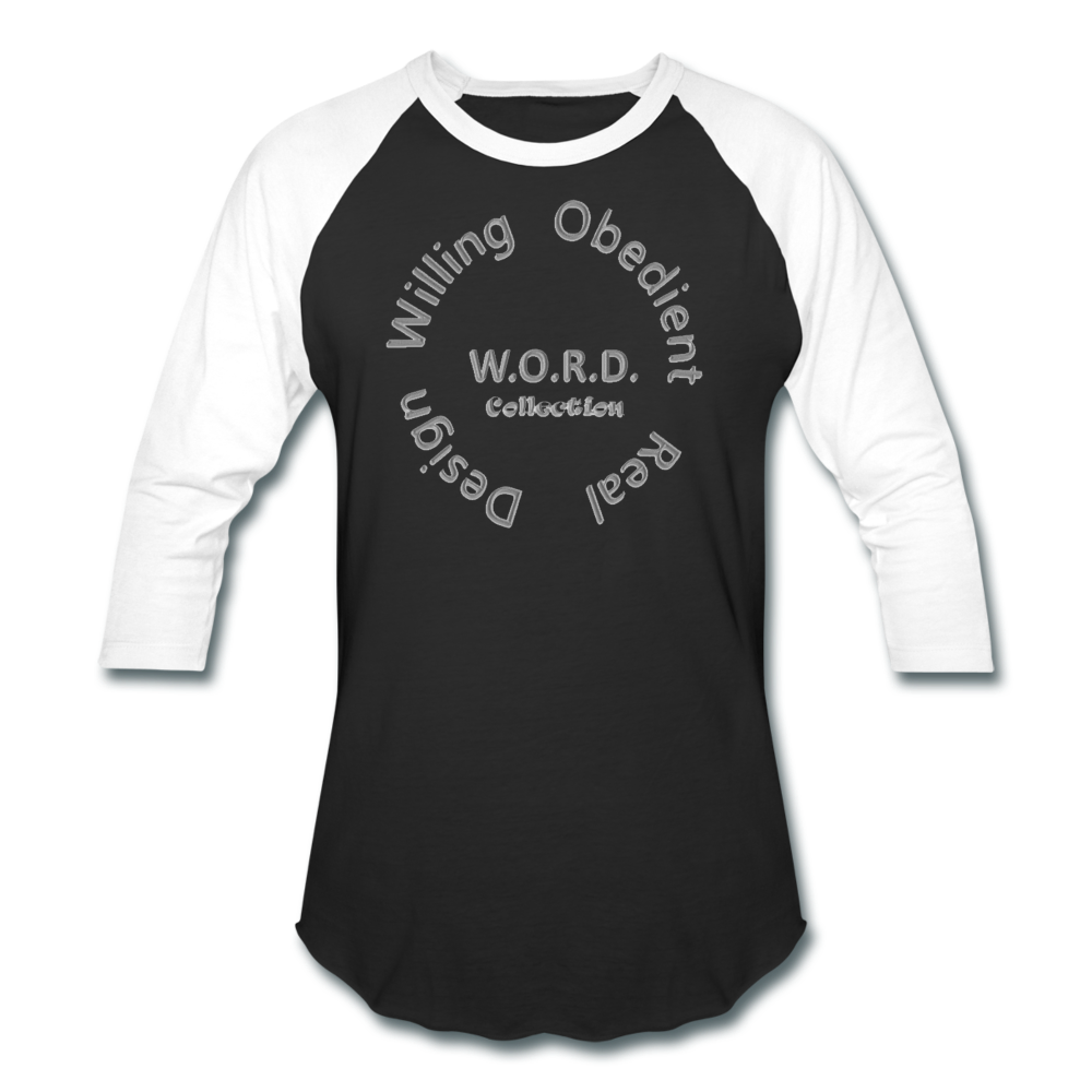W.O.R.D. Unisex Baseball T-Shirt - black/white