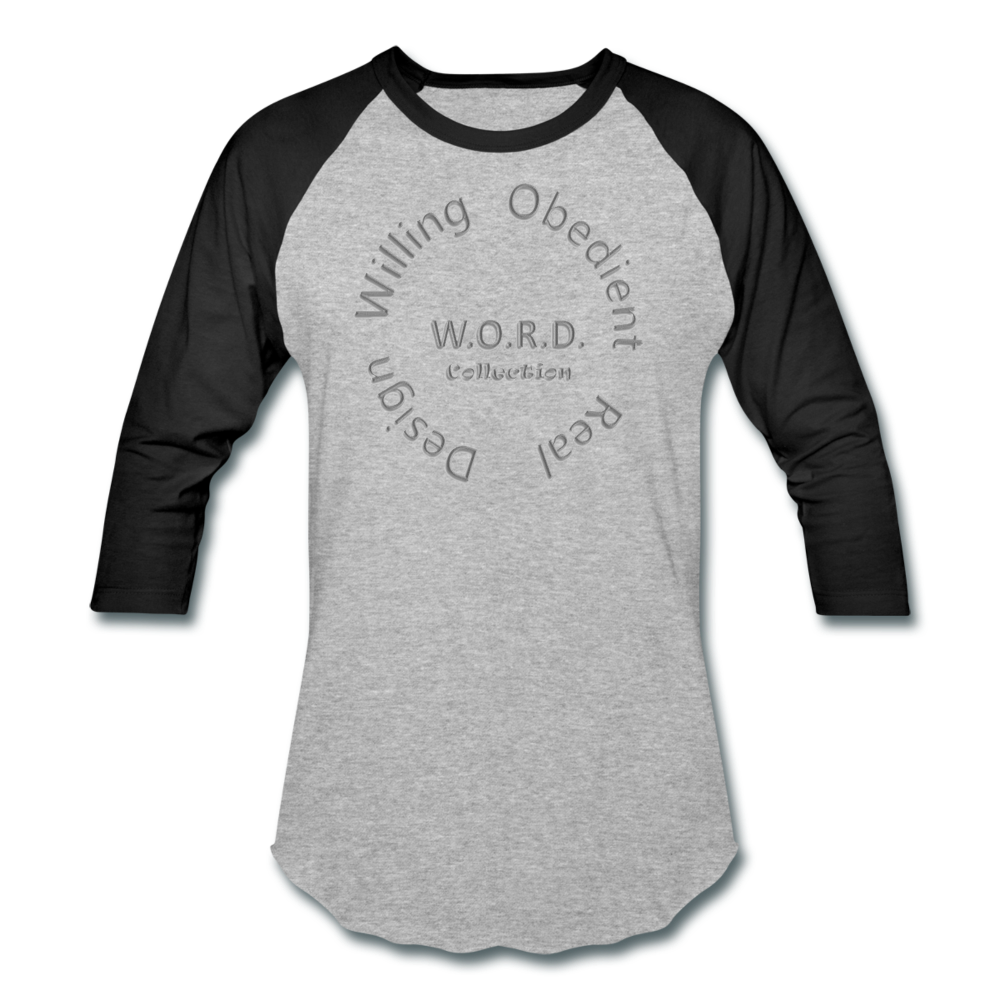 W.O.R.D. Unisex Baseball T-Shirt - heather gray/black